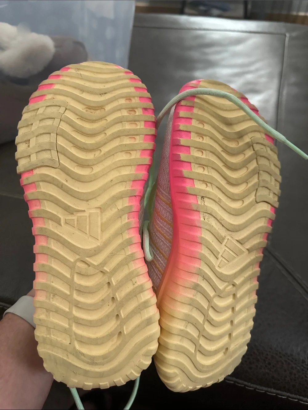 adidas Kids Pastel Gradient Sneakers in Cream, Mint & Pink